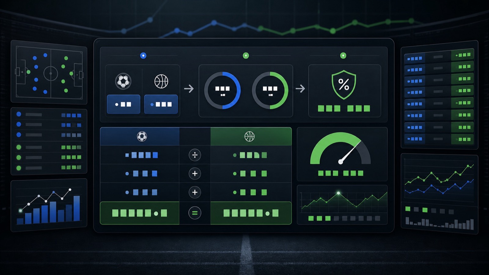 Sports betting vig calculator dashboard showing implied probability and sportsbook hold